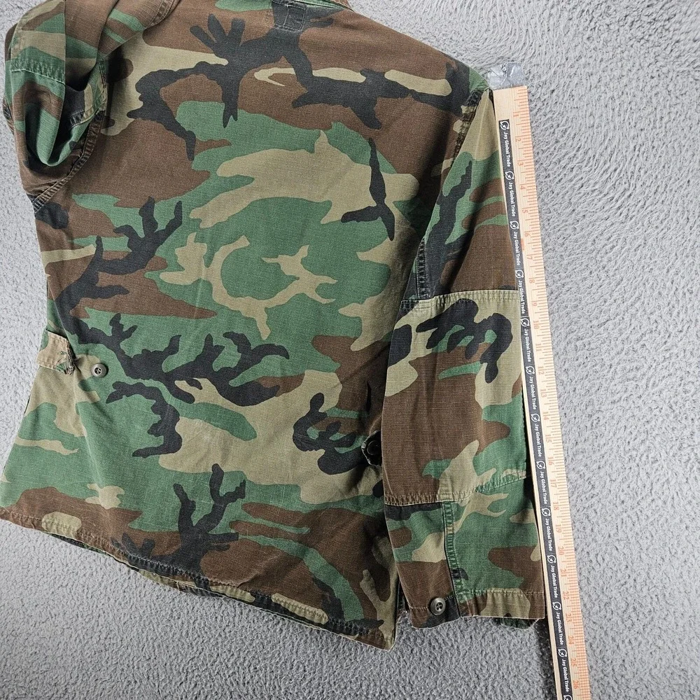 Army Shirt Men's Size Small Green Camo Woodland Combat Military Button Up‎ Sz S